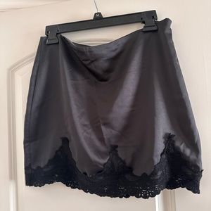 Black silk skirt